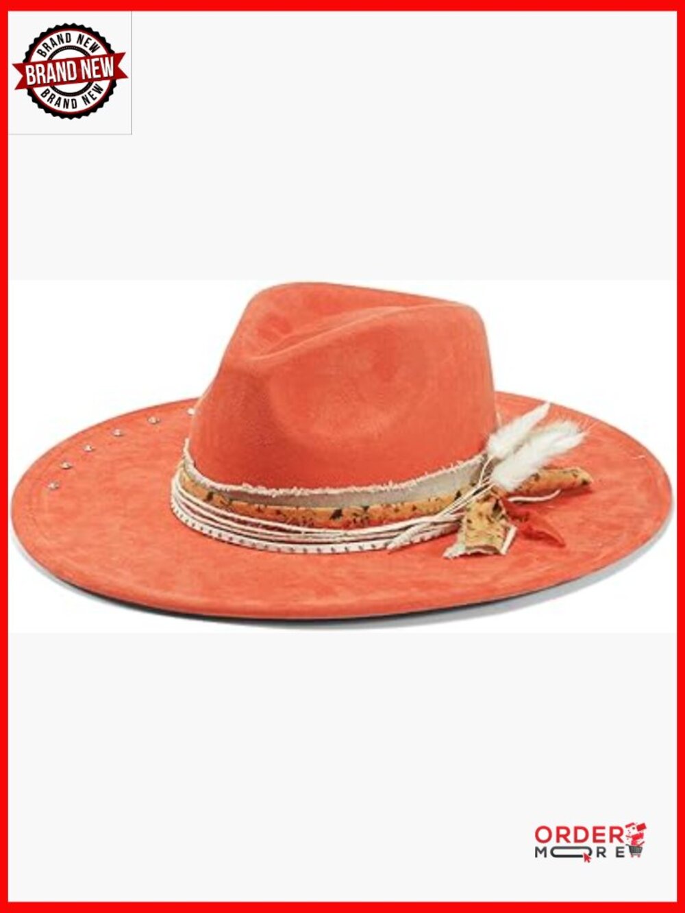 Wide Brim Fedora Hat Unisex Felt Panama Dress Hat Adjustable